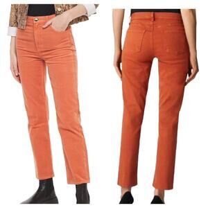 J Brand Jeans Adele Straight Leg High Rise Denim Pants Lazlo Orange 29